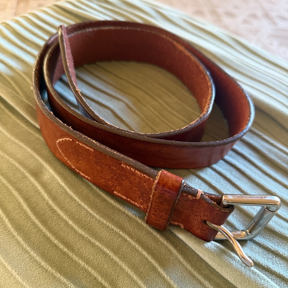 Men's unisex polo Ralph Lauren calfskin saddle leather Brown Belt 35” 35/95 1”